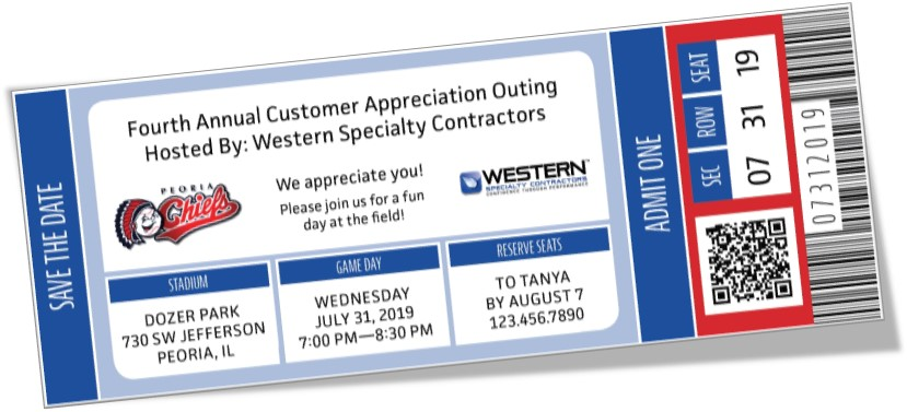 Editable Ticket Event Themed “Save The Date”